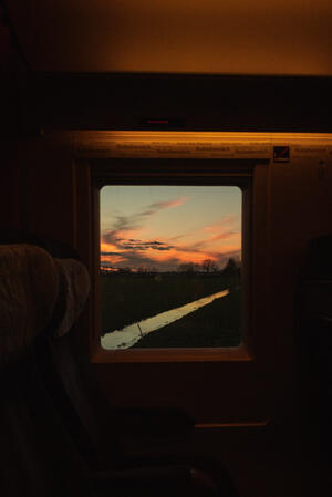Sunset on a Train
